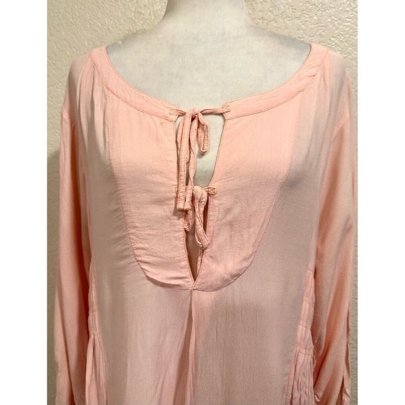 Free People Light Pink Boho Tunic Tassel Dress - Picture 2 of 6